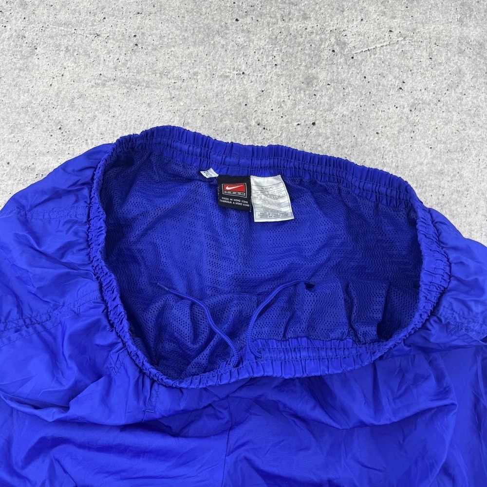 Vintage 90s Nike Team Blue White Swoosh Lined Ankle Zip Track Pants Mens 2XLT - Picture 3 of 9